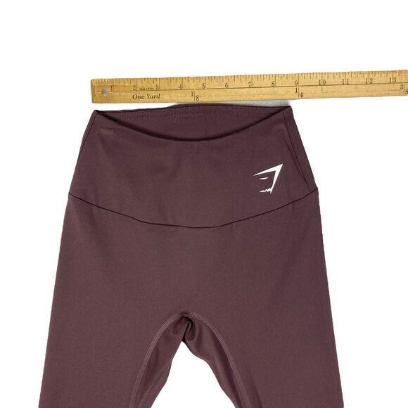 Gymshark Hi-Waisted Training 7/8 Leggings XS Brown Compression Gym Workout Yoga - Picture 8 of 13